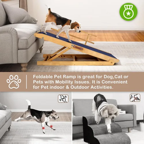 Miniatura 2 de Rampa para perros para camas, autos, sofás, escalones para perros con superficie antideslizante, rampas para perros para mascotas pequeñas