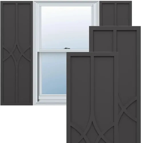 Ekena Millwork TFP001CP12X025SM - Parque de cedro de PVC de ajuste verdadero (por par de accesorios no incluidos) Persianas de montaje fijo, 12