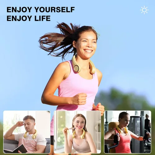 Miniatura 8 de Morelax Neck Fan, USB Rechargeable Personal Fan,Hand Free Bladeless Portable Fans,4000 mAh, 3 Speeds,72 Air Faster softer 360° Cooling, Gift