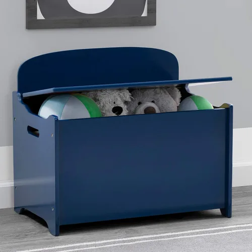 Miniatura 6 de Delta Children Juego de mesa y silla para niños (4 sillas incluidas), gris/azul y caja de juguetes de lujo MySize, certificado Greenguard Gold, azul