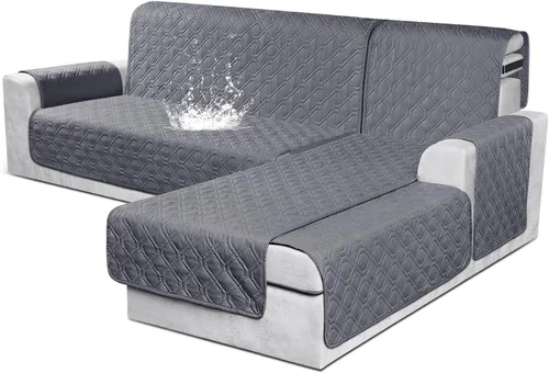 Miniatura 13 de VANSOFY Fundas para Sofá Seccional 100% Impermeables Funda Deslizable para Sofá en Forma de L 3 Piezas Reversible Funda para Chaise Lounge para Sofá