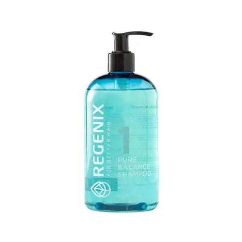 Regenix Champú Pure Balance para cabello graso a normal, vigoriza el cuero cabelludo, limpia el cabello de contaminación, toxinas y residuos, libre
