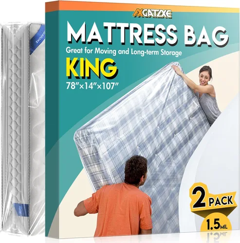 Miniatura 10 de Bolsa de plástico para colchón para mudanza y almacenamiento, funda impermeable para colchón, protector de colchón para suministros de mudanza