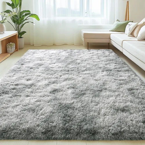 Miniatura 72 de Mugorn - Alfombra de 8 x 10 pies, alfombras grandes, esponjosas, suaves, peludas, antideslizantes, mullidas para interiores, color negro, 8 x 10 pies