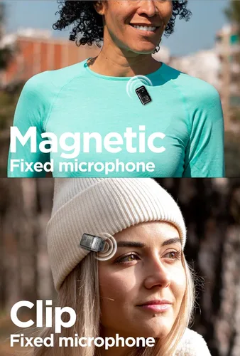 Miniatura 9 de Micrófono de solapa inalámbrico Lavalier para iPhone/Android/iPad para grabación de video con reducción de ruido/eco/sonido de estudio de 24 bits