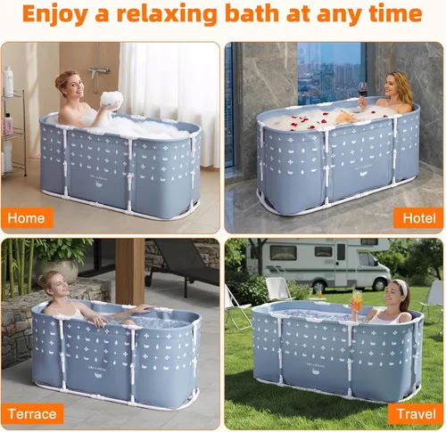 Miniatura 8 de Bañera portátil, bañera plegable sin instalación, bañera de hidromasaje caliente sin instalación, bañera independiente para ducha, caravana