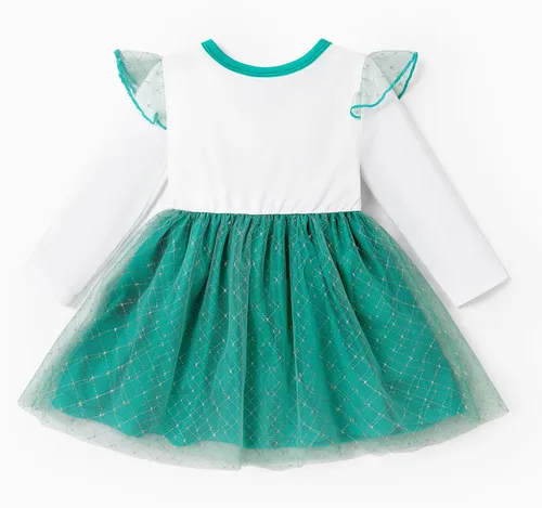 Miniatura 2 de Disney Frozen Elsa Princess Cenicienta Ariel Jasmine Rapunzel Vestido para bebéniño pequeño, vestido de tul superpuesto de malla con volantes