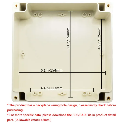 Miniatura 5 de LeMotech Caja de conexiones de plástico ABS a prueba de polvo, impermeable, IP65, caja de recinto eléctrico universal para proyectos, color gris