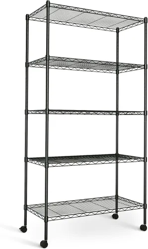 HealSmart Estantería de almacenamiento resistente de 5 estantes, capacidad de carga de 1250 libras, 29.92 pulgadas de profundidad x 13.98 pulgadas