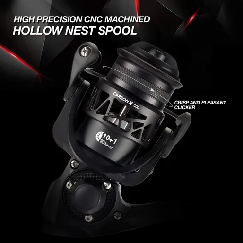 Miniatura 4 de Carretes giratorios Piscifun Carbon X, de ligero a 5.1oz, con marco y rotor de carbono, arrastre máximo de 14.9 kg, rodamientos blindados de 10+1