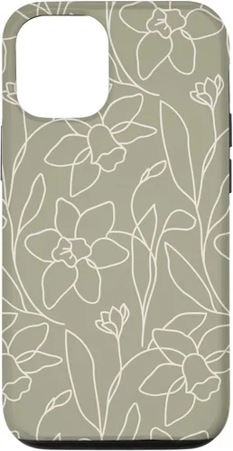 Miniatura 28 de Poppy Flower Line Art Modern Leaves Boho Artichoke Green Case for iPhone 17