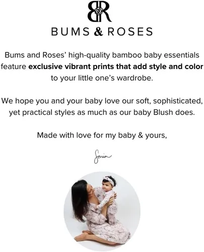 Miniatura 5 de Bums & Roses Pieles de bambú para bebé, fabricados con elastano suave y viscosa de bambú, cremallera bidireccional para un fácil cambio, 0-24M