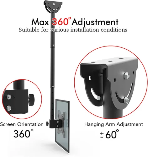 Miniatura 4 de Soporte de techo para TV que se adapta a la mayoría de televisores de pantalla plana LED, LCD OLED de 32 a 55 pulgadas, soporte de pared universal