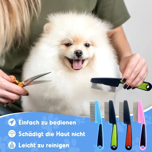 Miniatura 2 de 2 piezas de peines antipulgas para perros y gatos, peine multifuncional mejorado para mascotas, peine antipulgas para eliminación de pelo, cepillo