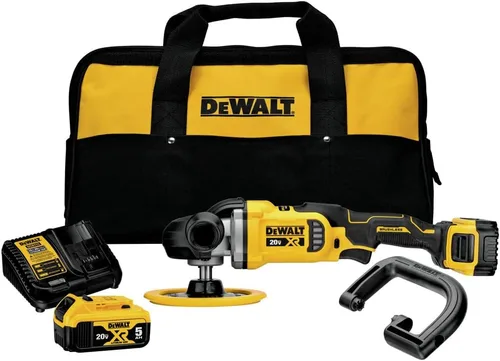 DEWALT 20V MAX* XR Kit de pulidora inalámbrica, rotativa, velocidad variable, 7 pulgadas, 180 mm (DCM849P2)