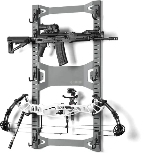 Savior Equipment Sistema de rack de pared de acero resistente, paneles de pared de acero resistente, almacenamiento de montaje en pared, 5 o 10 Gris