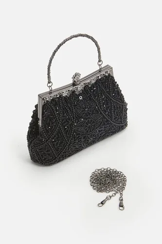 Miniatura 3 de BABEYOND Bolsos de mano de noche para mujer, accesorios vintage para bolso de noche para mujer, Gatsby de los años 20 con cuentas de lentejuelas