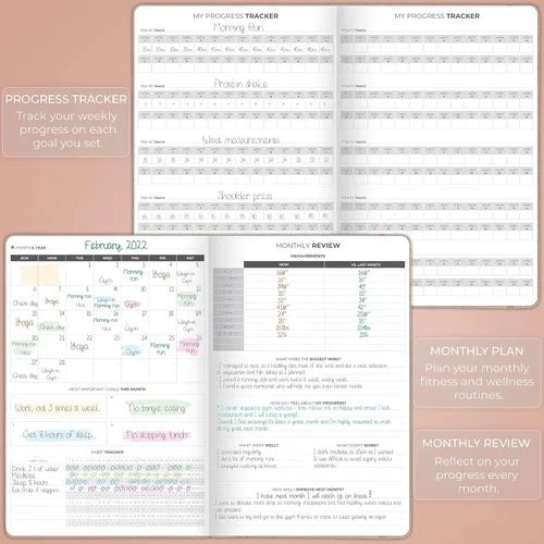 Miniatura 5 de Clever Fox Fitness Journal PRO - Agenda diaria de entrenamiento con planificador de comidas y rastreador de hábitos, libro de registro de ejercicios