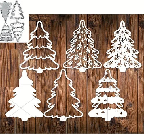 Miniatura 11 de Lapoo Troquel de corte de metal de Navidad para álbumes de recortes, marco de fondos 3D, troqueles de corte, bricolaje, álbum, decoración