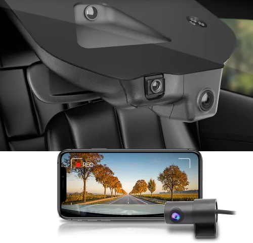 Miniatura 8 de Fitcamx Cámara de tablero delantera 2K+trasera 1080P para Mercedes-Benz Clase C C300 (HD2-6329) Sedan Coupe Cabriolet 2022-2025, aspecto OEM, video
