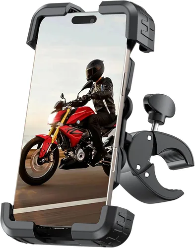 Bovemanx Soporte de teléfono para motocicleta, [150 mph viento anti-vibración] [7.2 pulgadas compatible con teléfono grande] Soporte para teléfono