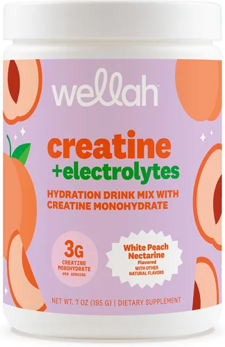 Miniatura 16 de Wellah Creatina + electrolitos en polvo (Blue Hawaii) 30 porciones - Mezcla de bebida de hidratación con 0.11 onzas de monohidrato de creatina