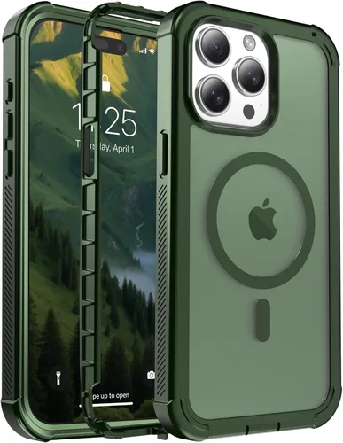 Miniatura 73 de jaroco - Funda magnética compatible con MagSafe para iPhone 11 de 6.1 pulgadas; protección de grado militar contra caídas, de doble capa