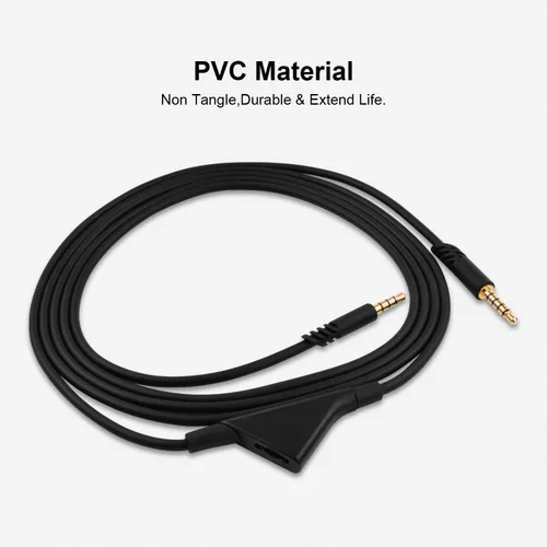 Miniatura 6 de Saipomor Cable de repuesto para auriculares A40 TR con control de volumen compatible con auriculares Logitech Astro A10 A30 A40 A40tr A50, funciona
