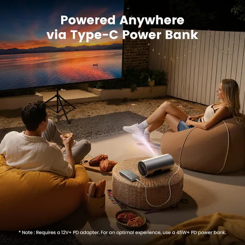 Miniatura 4 de Smart Portable Projector with WiFi and Bluetooth, USB-C Powered, Mini Projector Built-in Apps & Android 14 OS, 1080P FHD HDR10, TOF Real-Time Auto