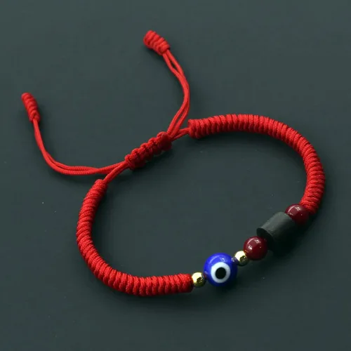 Miniatura 5 de 2 pulseras de mal de ojo hechas a mano ajustables de cuerda roja de la cábala, protección de la suerte, pulseras a juego para parejas, amantes