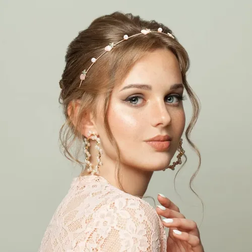 Miniatura 2 de HINZIC 3 diademas de estrella de mar con diamantes de imitación hechas a mano con perlas y conchas de sirena, aros de cristal para el cabello