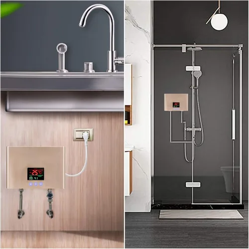 Miniatura 8 de Calentador de agua eléctrico sin tanque de 110 V 3000 W bajo fregadero bajo demanda calentador de agua caliente instantáneo para cocina baño lavado