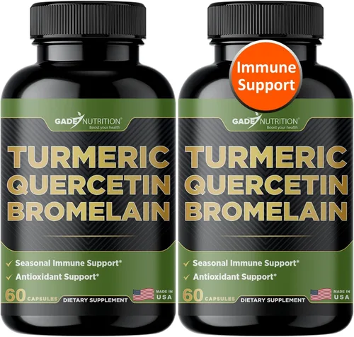 Miniatura 10 de Gade Nutrition - Suplemento de quercetina de cúrcuma con bromelina Suplemento en cápsulas para apoyo inmunológico, alivio de alergias, apoyo