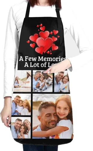 EAQ Delantales personalizados para mujeres y hombres, delantales personalizados con foto personalizada para cocinar, servir, cafetería Delantal
