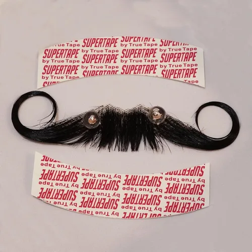 Miniatura 7 de Bigote falso realista para hombres, pelo facial de barba falsa, maquillaje de barba falsa de encaje para adultos, barba falsa para hombres, barba