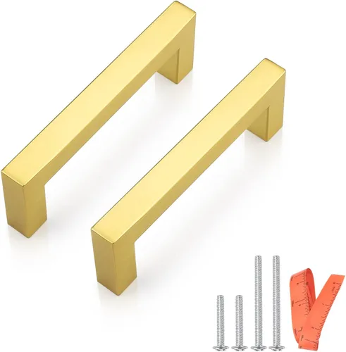 Miniatura 30 de Probrico - Tiradores cuadrados de acero inoxidable para puerta de armario o cajón, color negro, 0.5 pulgadas de ancho