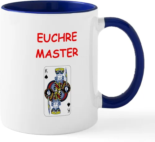 Miniatura 93 de CafePress Euchre Champ Mugs Taza de café de cerámica de 11 oz (11.0 fl oz)