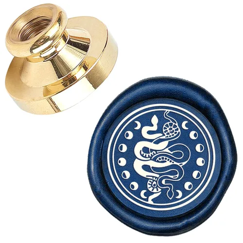 Miniatura 16 de CRASPIRE Juego de sellos de cera con diseño de luna, sol, nubes, latón, 0.98 pulgadas, extraíble, 1.181 in, con 1 mango de madera retro para bodas