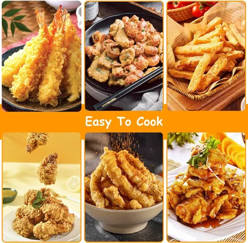 Miniatura 5 de Olla para freidora, 11 pulgadas/4.4 cuartos de galón, freidora de tempura japonesa con termómetro, olla freidora de acero inoxidable 304 para papas