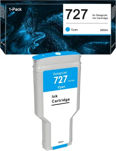 HP 727 - Cartucho de tinta cian F9J76A 727XL compatible con impresoras DesignJet T920 T930 T1500 T1530 T2500 T2530 (paquete de 1, 10.8 fl oz)