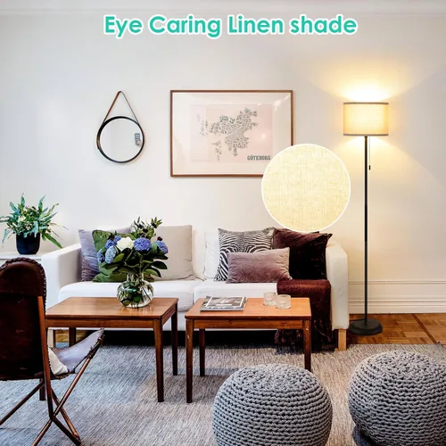 Miniatura 8 de FOLKSMATE Lámpara de pie para sala de estar, lámparas LED modernas y sencillas, lámpara alta para dormitorio, niños, oficina, sala de lectura, luz