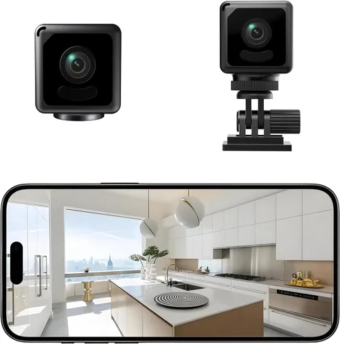 Mini cámara de seguridad WiFi 4K HD - Cámara pequeña inalámbrica con visión nocturna, cámaras de niñera para cámaras interiores del hogar, detección