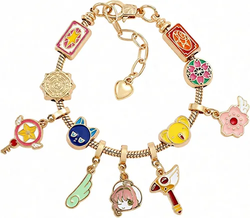 rongji jewelry Pulsera de dibujos animados de gatito y gato, linda pulsera de metal Kawaii, regalo de cumpleaños y Navidad para dama, hija, nieta