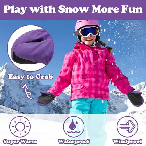 Miniatura 19 de Sarfel Guantes impermeables para niños pequeños, guantes de esquí, guantes de nieve, guantes para bebé, Thinsulate 1-7 años