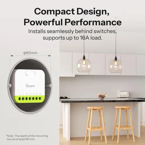 Miniatura 2 de SONOFF MINI Duo - Interruptor inteligente Zigbee de 2 canales, Zigbee 3.0, carga total de 16 A, control remoto y automatizado a través de Zigbee