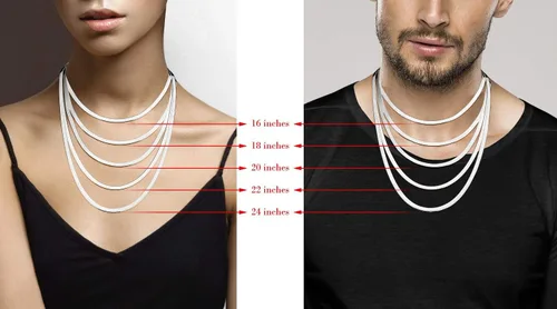 Miniatura 6 de Miabella 925 Sterling Silver Italian Solid 4.5mm Flexible Flat Herringbone Chain Necklace Women, Made in Italy