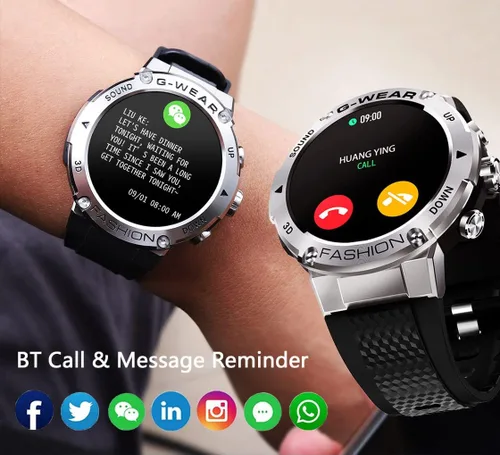 Miniatura 2 de Reloj inteligente militar para hombre (respuesta/llamadas de marcación), más de 100 modos deportivos, reloj de fitness impermeable 5ATM