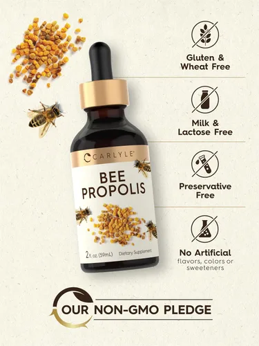 Miniatura 5 de Carlyle Gotas de tintura de propóleo de abeja 2 onzas líquidas Extracto líquido Suplemento sin OMG, sin gluten