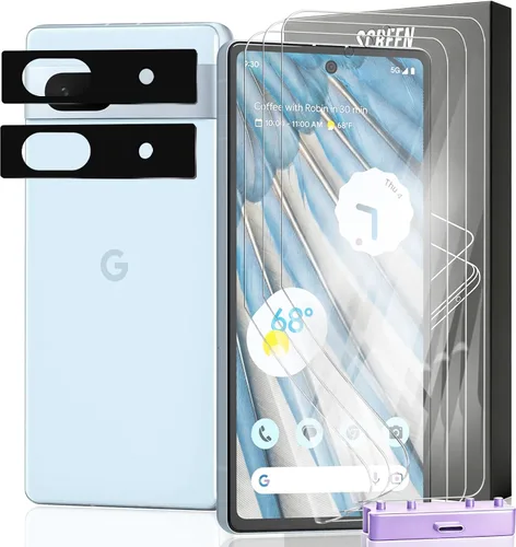 Miniatura 57 de Paquete de 3+2 protectores de pantalla de vidrio templado para teléfono (2a) / (2a) Plus con protector de lente de cámara, dureza 9H, película