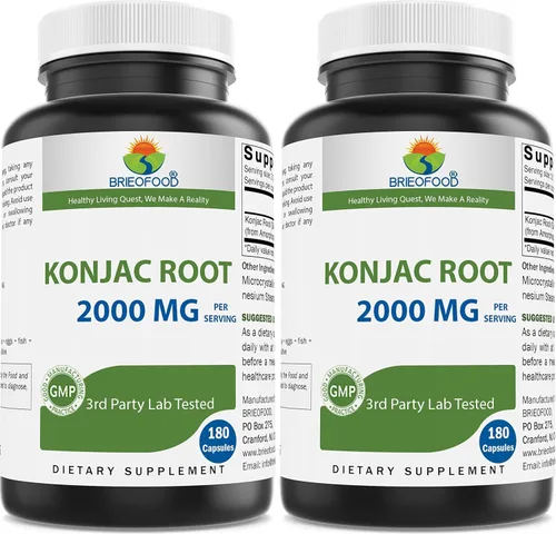 Miniatura 4 de Brieofood Konjac Root Glucomanano 2000 mg por porción - 180 Cápsulas Vegetarianas